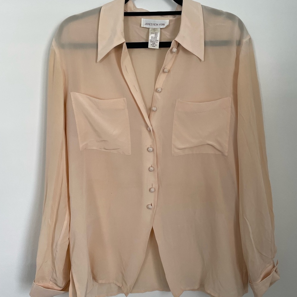 Vintage 100% Silk Jones New York Button Down